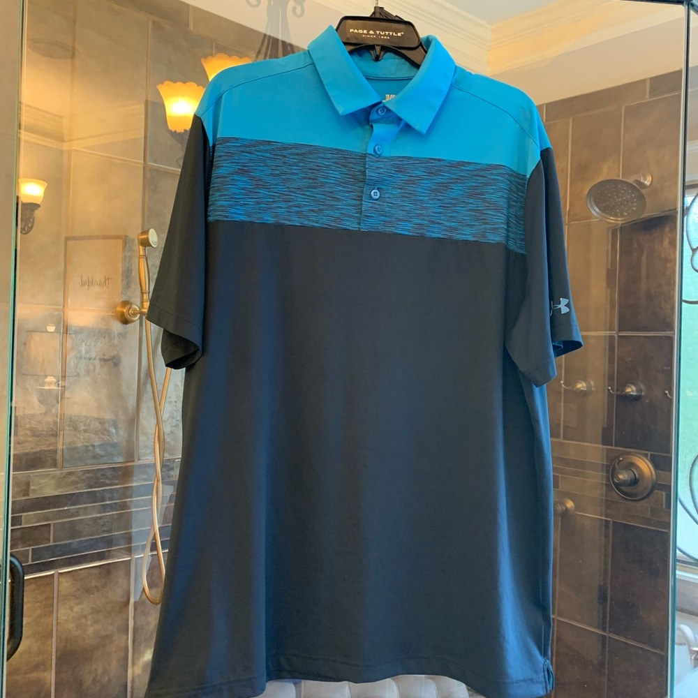 Mens XL Under Armour S/S Polo shirt in beautiful blues